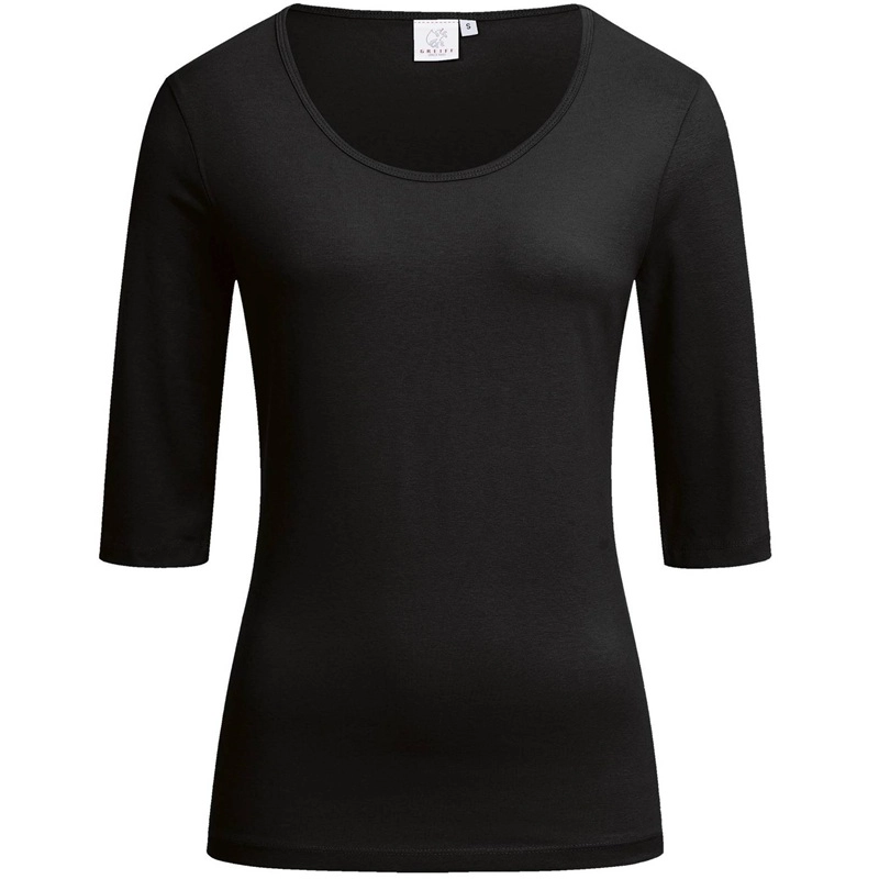 GREIFF Damen-Shirt Halbarm Regular Fit schwarz