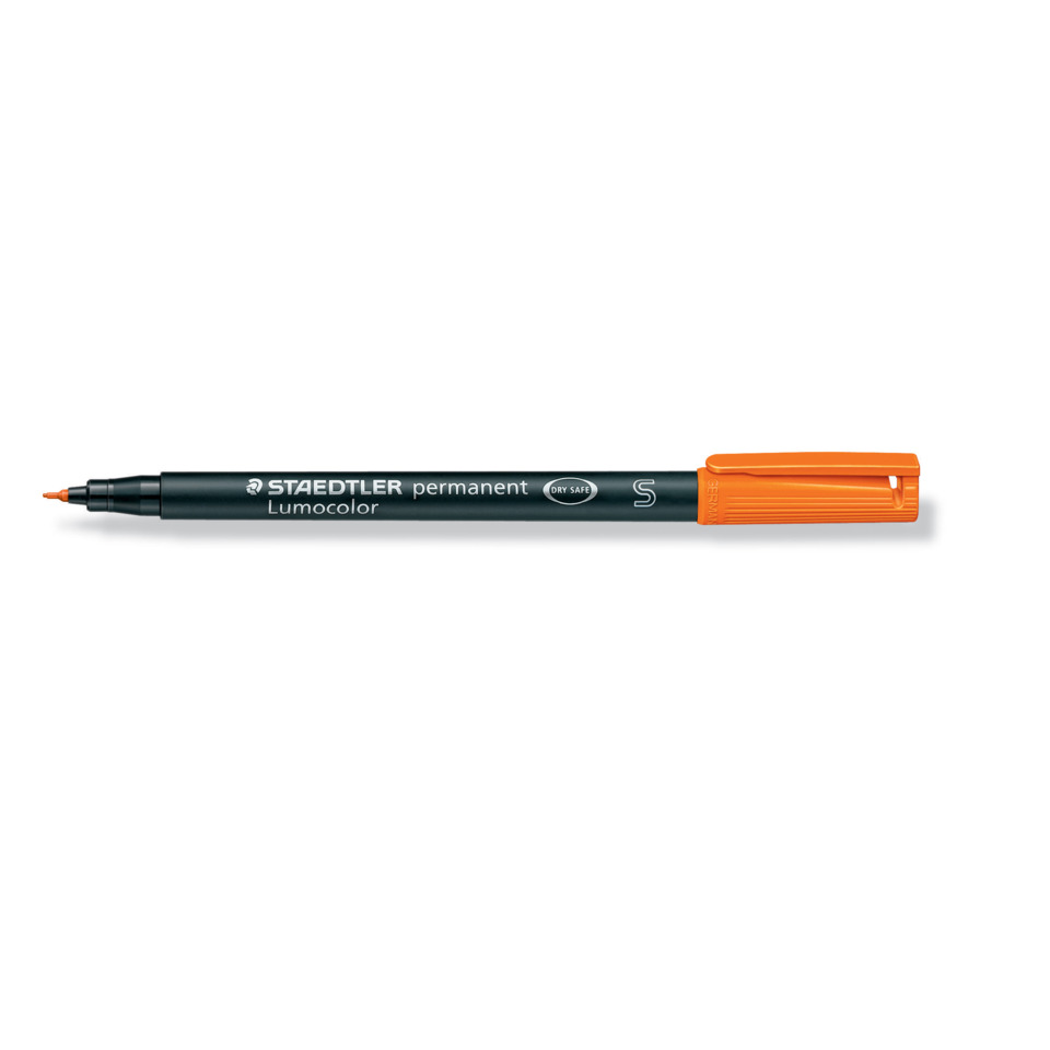Marker, Permanenter Marker, Lumocolor, Orangene Kappe, Feine Spitze