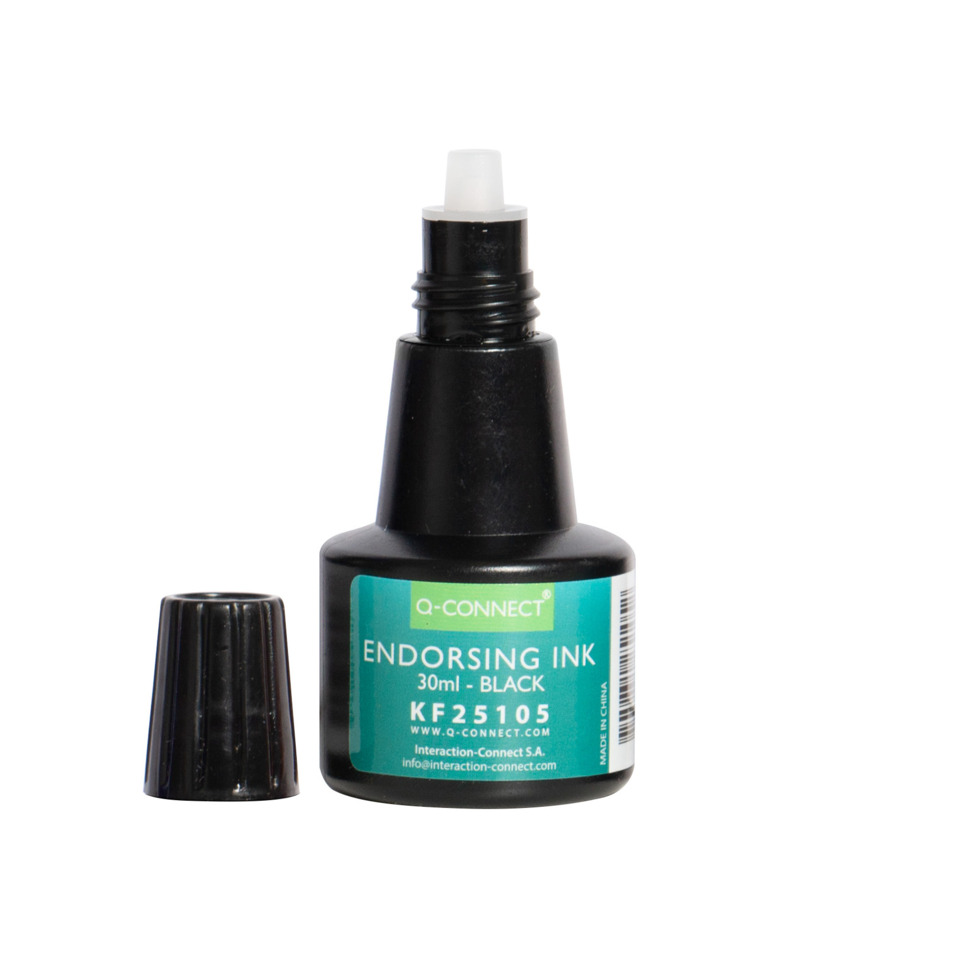 Endorsing Ink, Tintenflasche, Schwarz, Fein-Tipp Flasche, Tintenflasche für Drucker