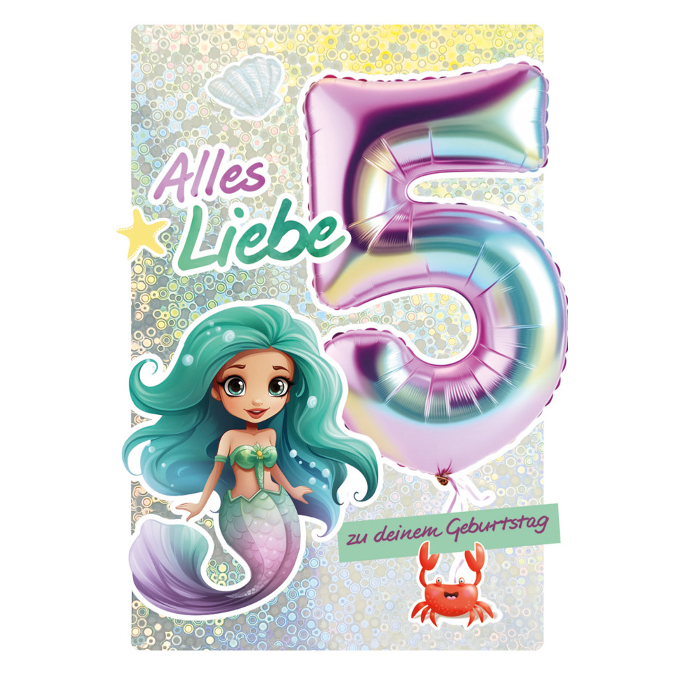 geschenkpapier, geburtstagsfeier, meerjungfrau, 5. geburtstag, ballon