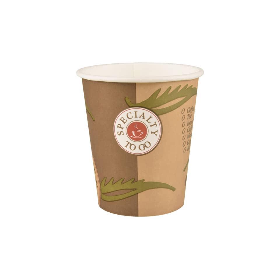 Pappbecher, Kaffeebecher, Einwegbecher, Braun crema, Bier-Design