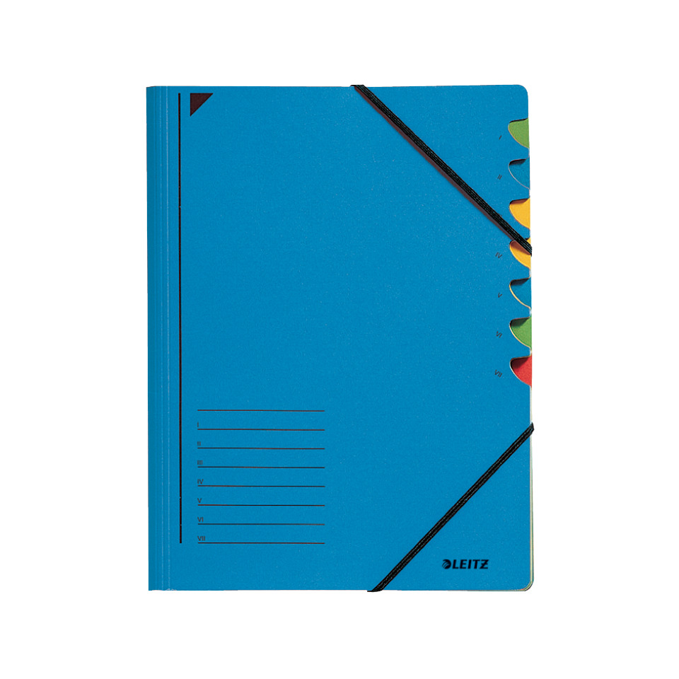 Ordnungsmappe, A4, Karton, 7 Fächer, blau LEITZ 3907-00-35