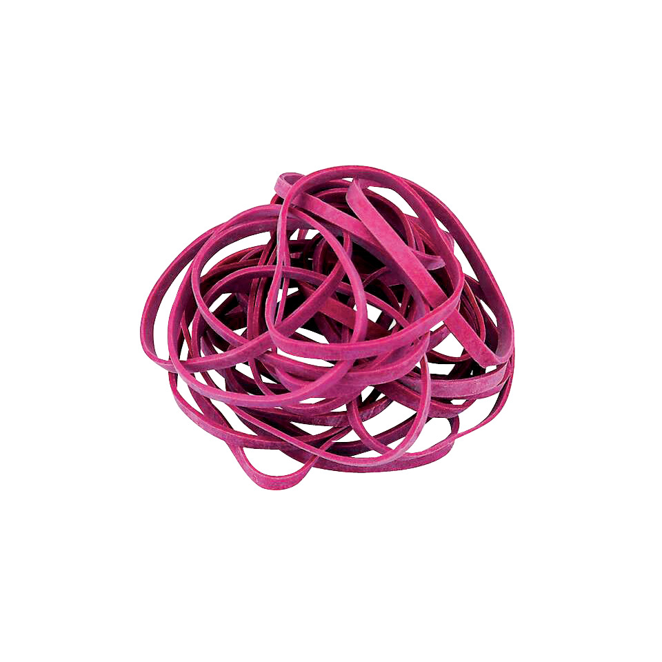 pinkes Gummiband, elastisches Band, Haargummi, Schlaufenbund, Gummiarmband