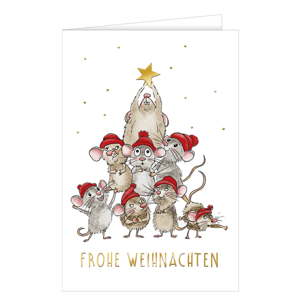 weihnachtskarten, mäuse, stern, tierisch, weihnachten