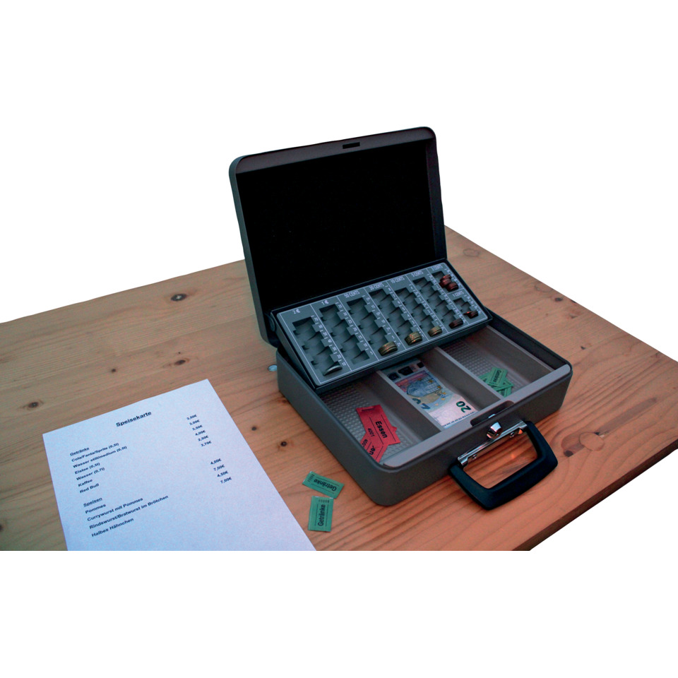 Schatzkassette, Kassenspiel, Geldkassette, Münzzahlung, Geldtauschen