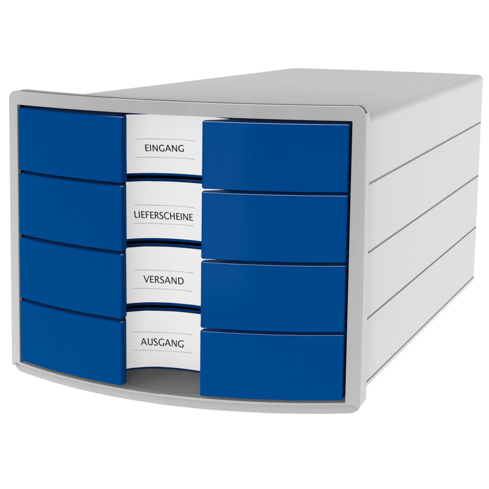Schubladenschrank, Schubladen, Blaue Schubladen, Organisationsschrank, Aktenablage