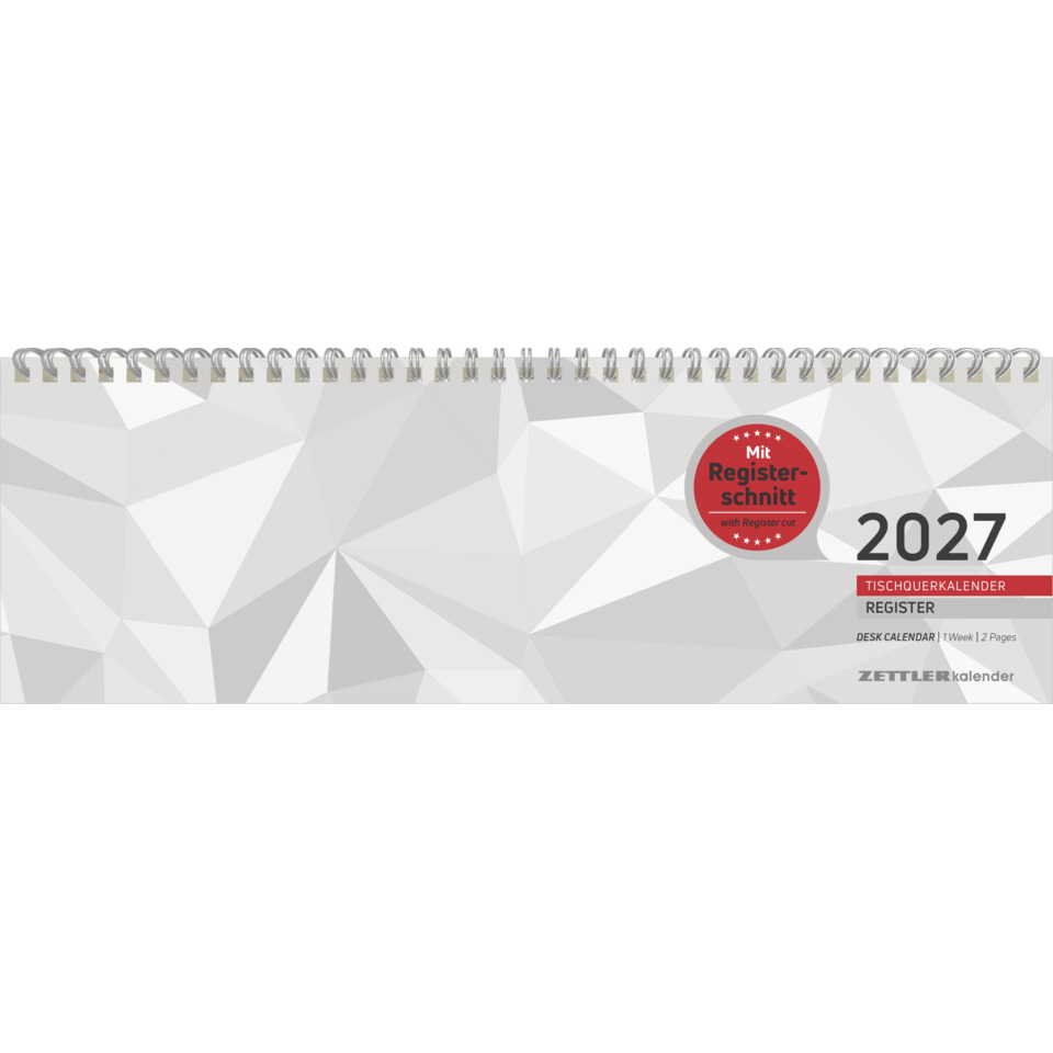 kalender, tischkalender, ringbindung, geometrisches muster, 2027
