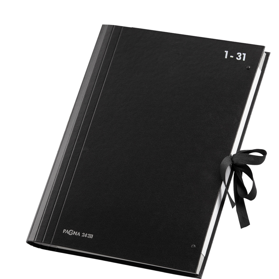 Notizbuch, Agenda, Schwarzes Cover, Gummiband, Rund-Page-Ablage