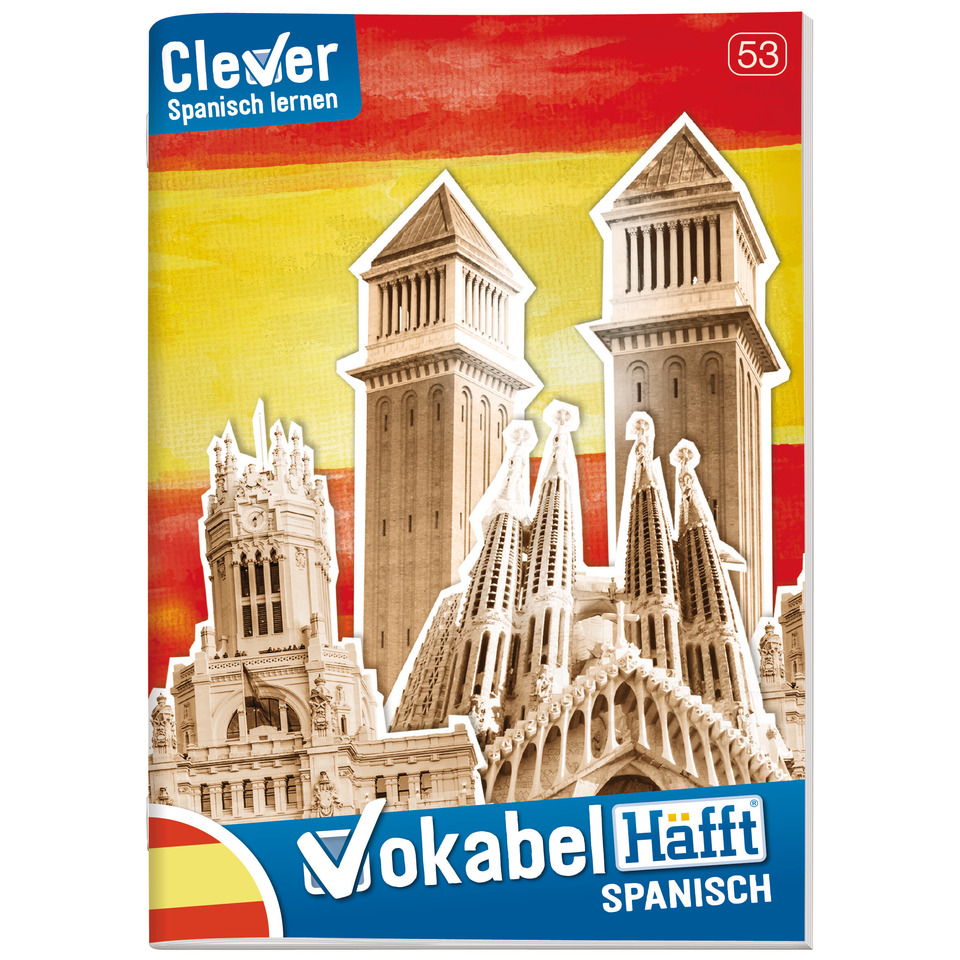 Spanisch lernen, Vokabelheft, Lernheft, Klappkarten, Kartenheft