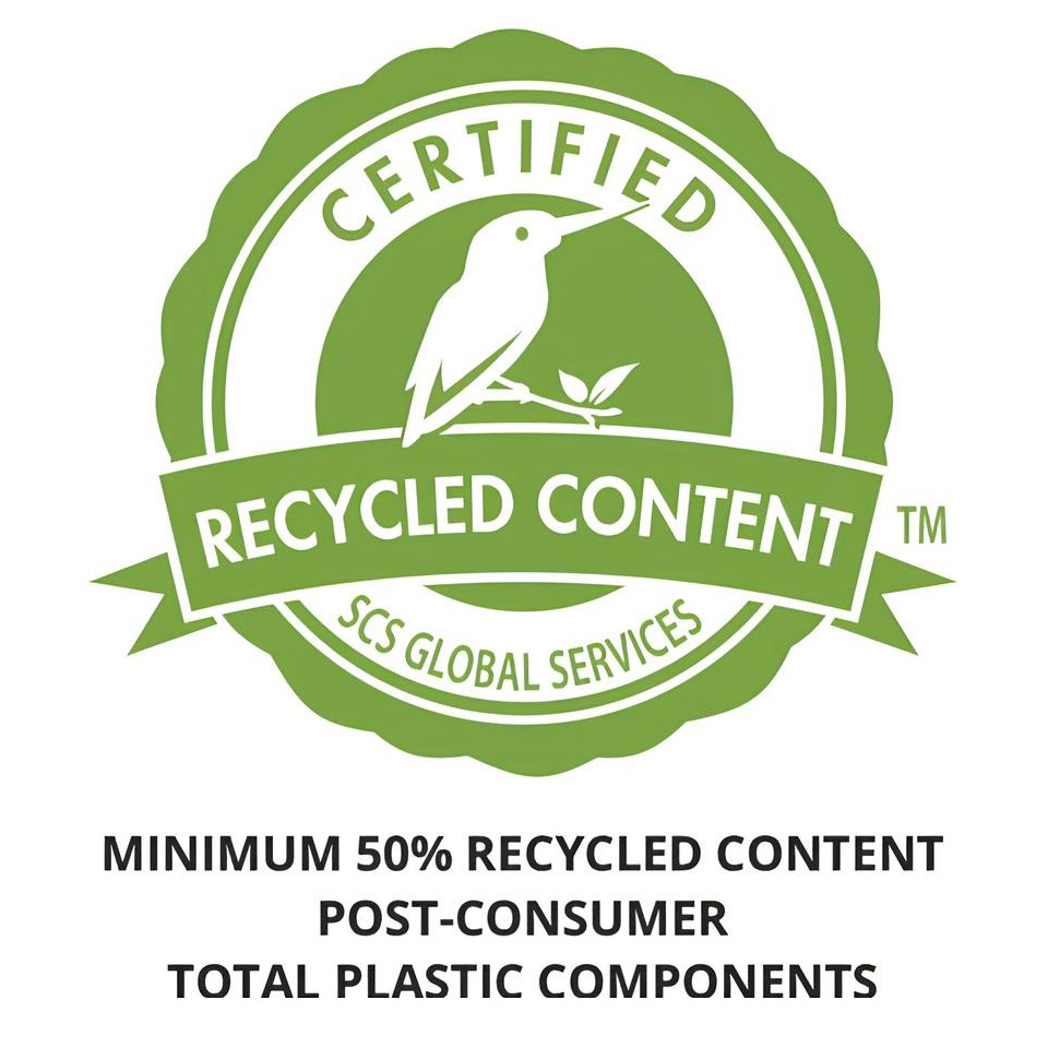 recycelt, zertifiziert, grün, Kolibri-Motiv, Logo-Abzeichen