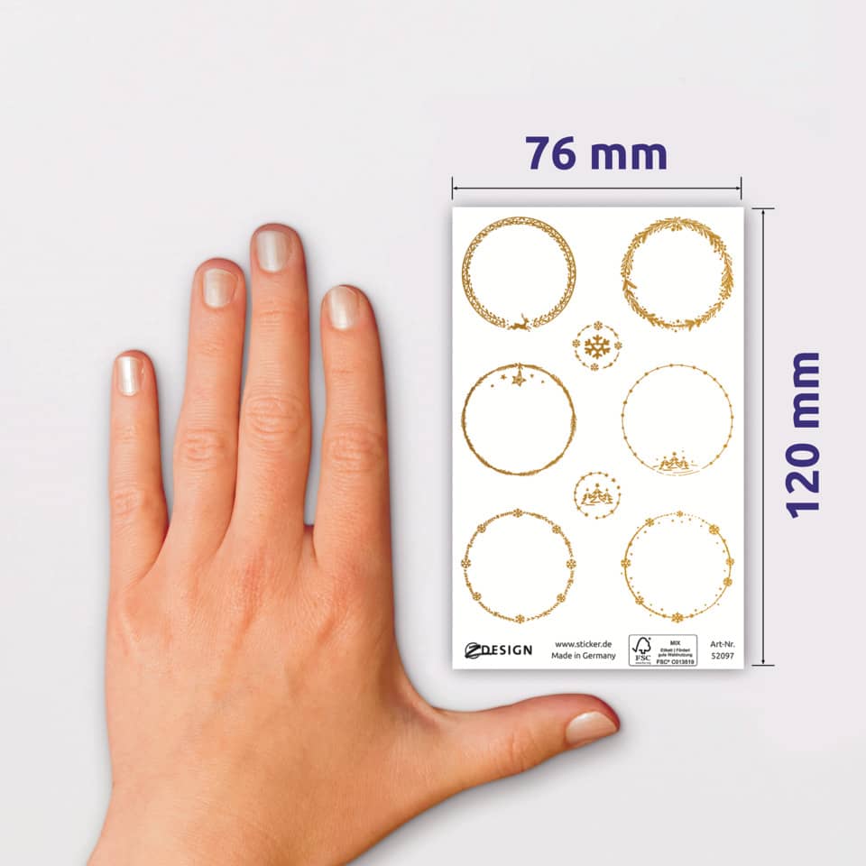 stickers, gold rings, decorative stickers, holiday motifs, nail art accessory