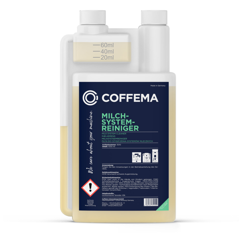 Milchsystemreiniger, Molkühler-Reiniger, Flascheninhalt 1000 ml, Milchkreislauf Reinigung, Klarer Flüssigkeitsbehälter