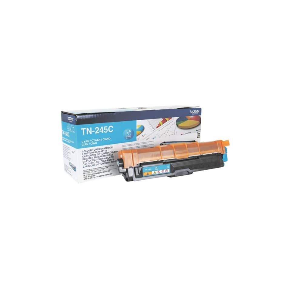  toner cartridge,  cyan toner,  TN-245C,  color toner,  cartridge box