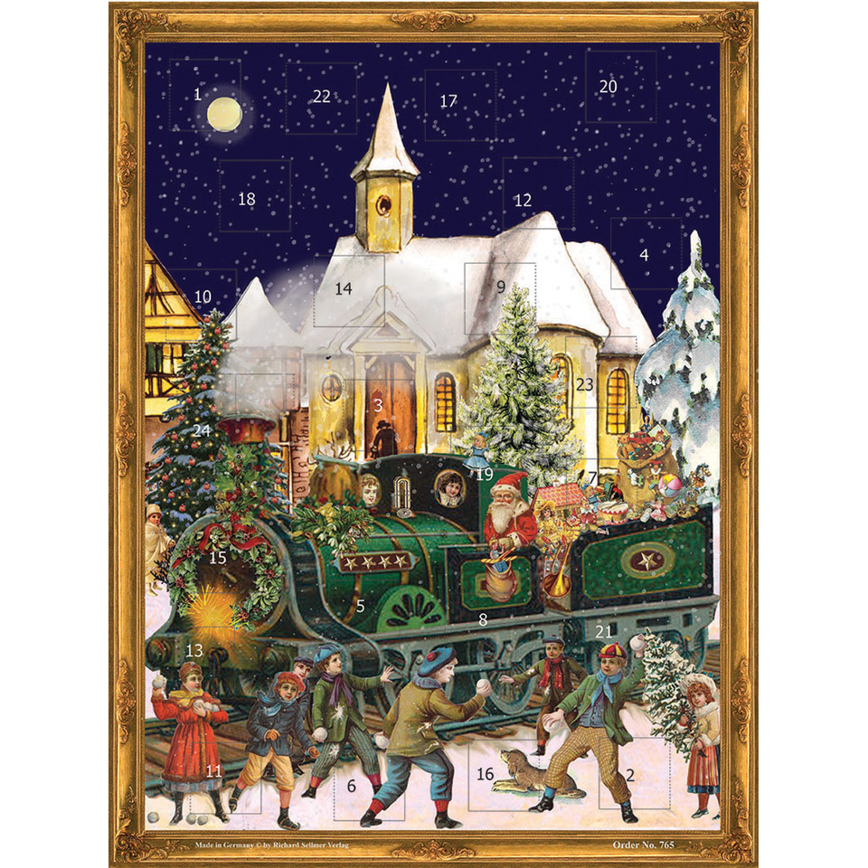 Weihnachtszug, Adventskalender, Winterdorf, Schneedort, Kirche