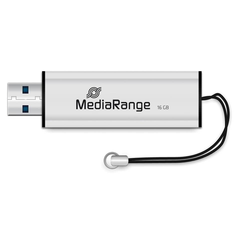 USB-Stick, Mediarange, 16 GB, metallic, Flash-Speicher