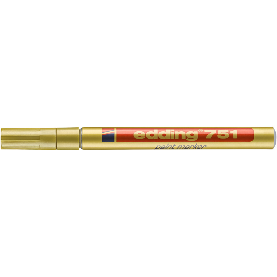 Stiftmarker, goldene Farbe, ed ding 751, metallischer Stift, Marker Kappe