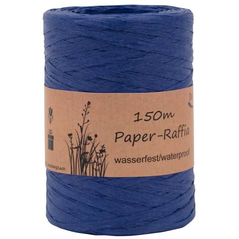 Bast Raffia, 7mmx150m, ultramarinblau GOLDINA 8094 0735 150