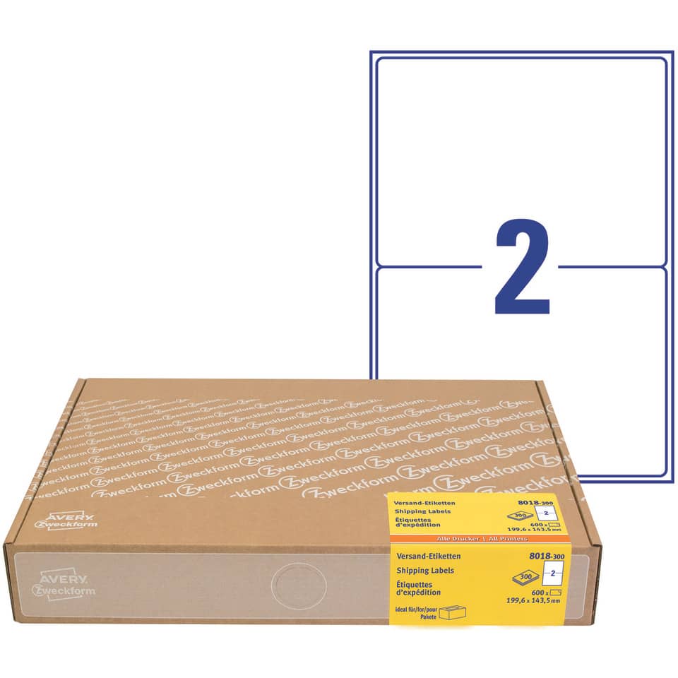 Kartonbox, Versandkarton, Versandetiketten, Paketbox, Avery-Etiketten