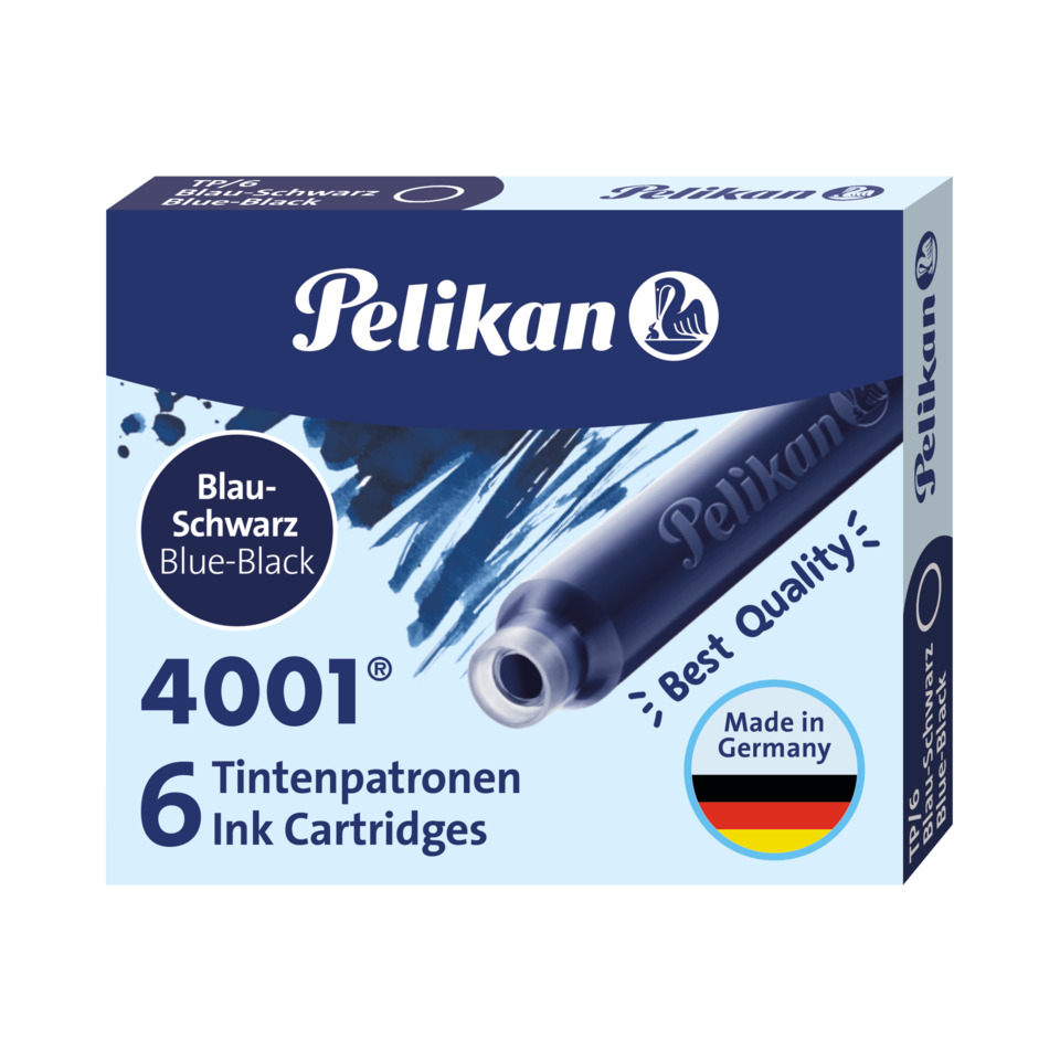 Tintenpatronen, 6er Pack, Blue-Black, Pelikan, Made in Germany