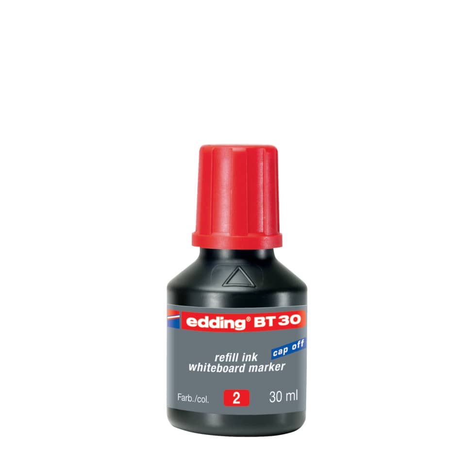 Whiteboard-Marker, Nachfüllfarbe, 30 ml, roter Deckel, schwarze Flasche