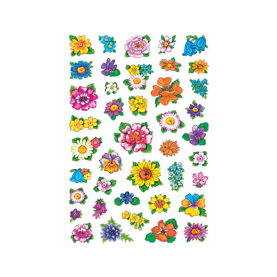 blumen, aufkleber, flora, bunt, blüten