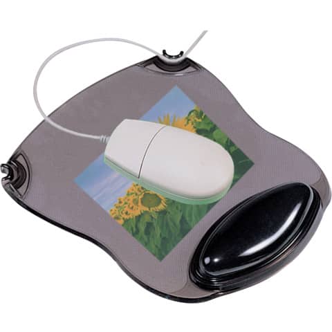 Mauspad mit Handgelenkauflage, Gel, transparent grau Q-CONNECT KF20084