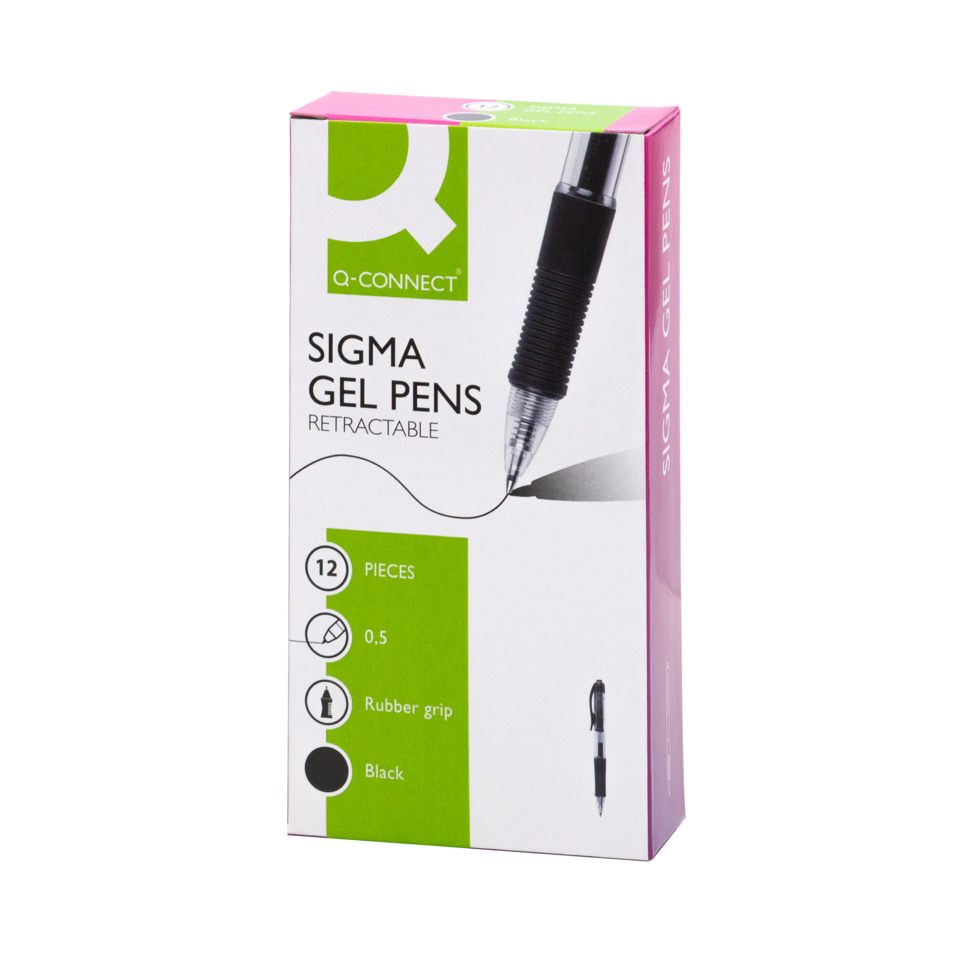 Sigma, Gelstifte, Ausziehbar, 12 Stück, Schwarz