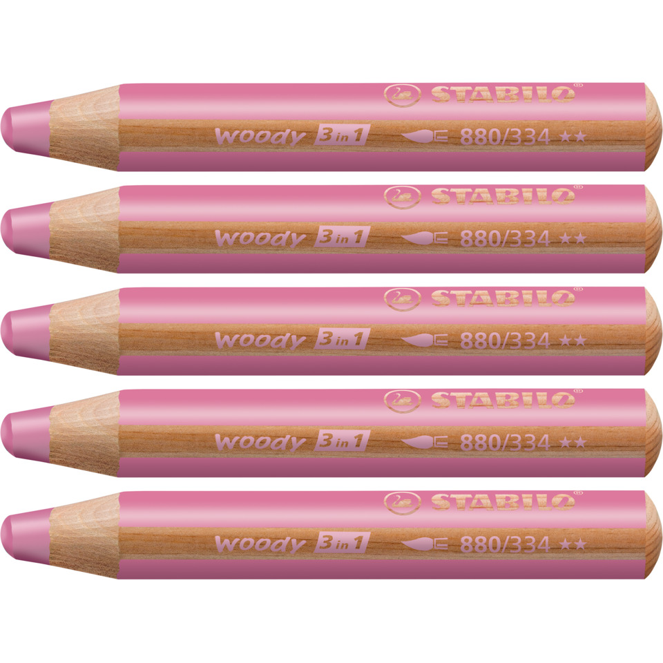 Bleistift, Holz, Rosa, 3-in-1, Holzbleistift