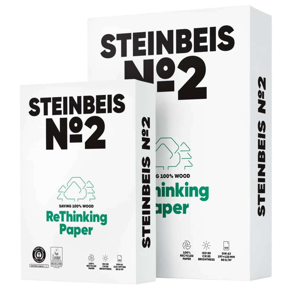 A4- Papier, Recyclingpapier, Holzfasern, Weißer Karton, Bedruckter Text