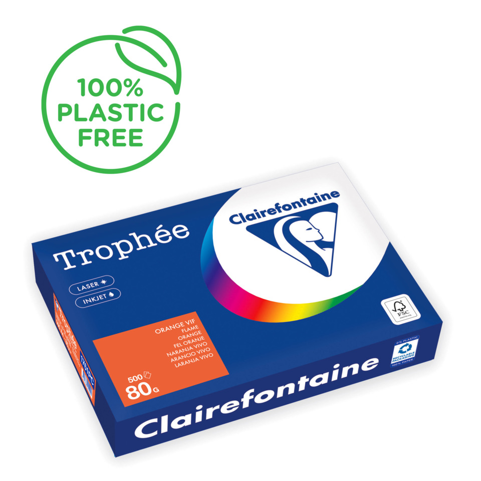 Tinte, Laser-Inkjet, Orange Tinte, Kartenbox, Clairefontaine