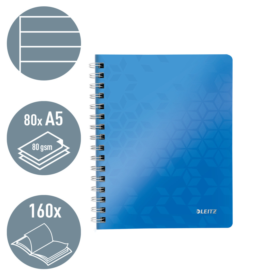 Notizbuch, Spiralbindung, A5, 80g/m², Gepunktetes Design