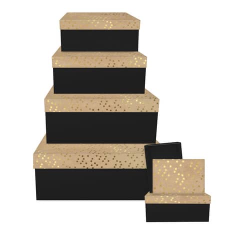 Weihnachts-Geschenkkarton Sternchen Flach, 6-teilig, gold BY NATURE 1482-24690