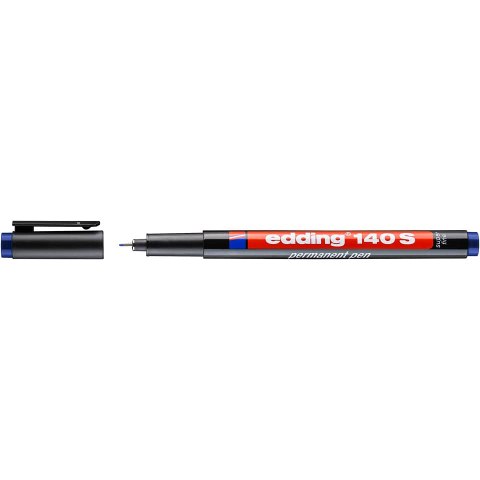 Permanentmarker, Edding 140S, Feiner Punkt, Blaues Tinten, Markerstift