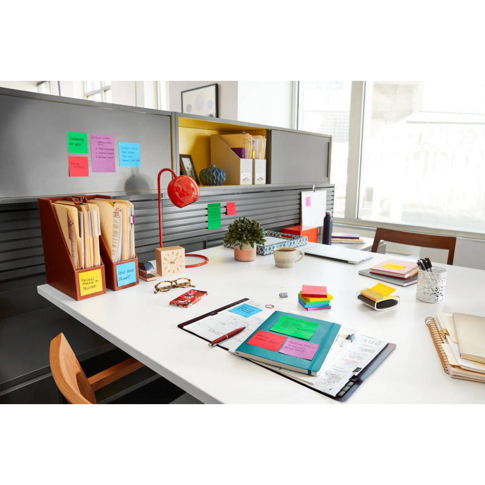 Schreibtisch, Notizzettel, Planer, Lampe, Organizer