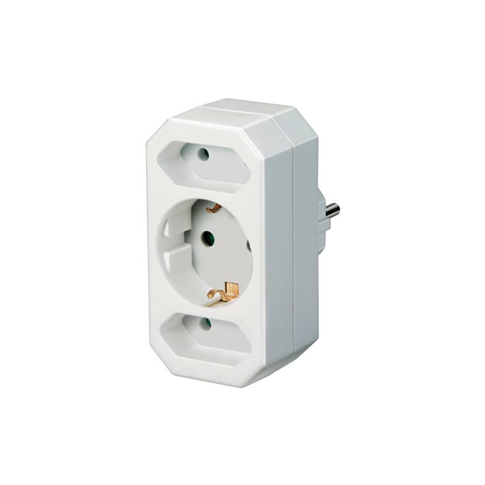 Steckdosenadapter, Schutzkontakt, Eurostecker, Mehrfachstecker, Ein-/Aussetzer