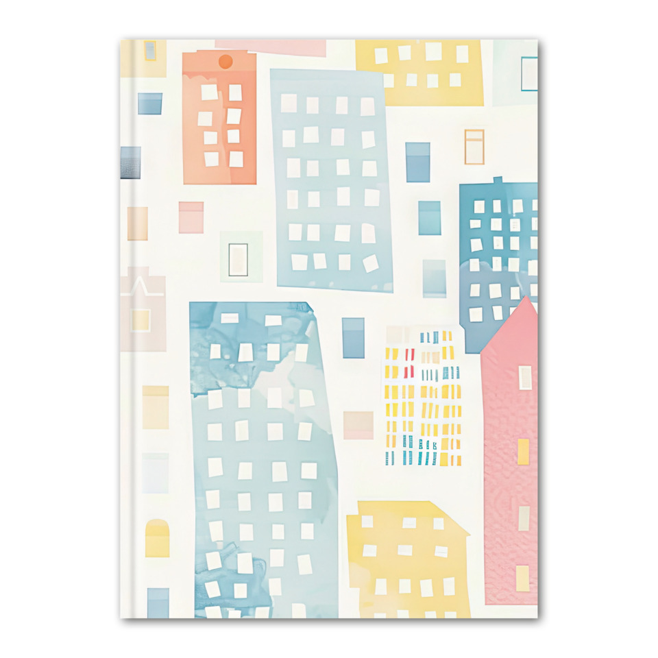 Stadtansicht, Gebäude, Häuser, Karten/Poster, Pastellfarben