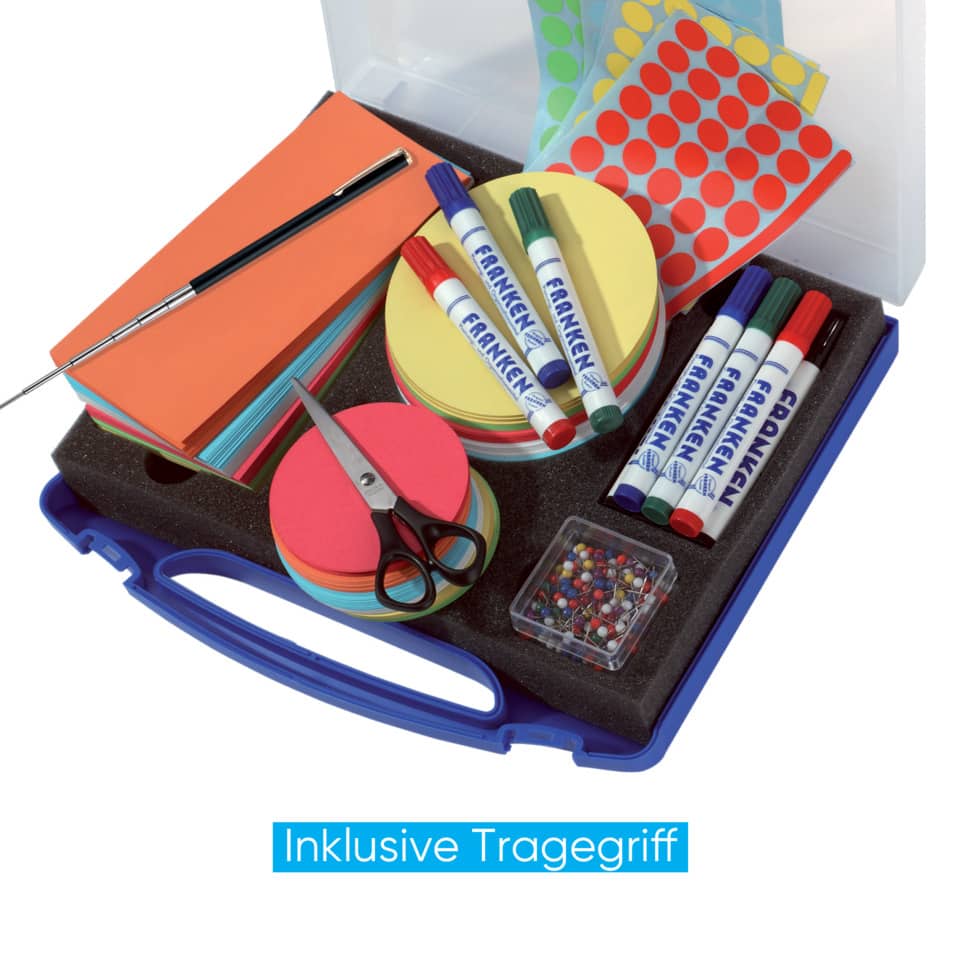 Schultasche, Bastelset, Stempel, Farbstifte, Scheren