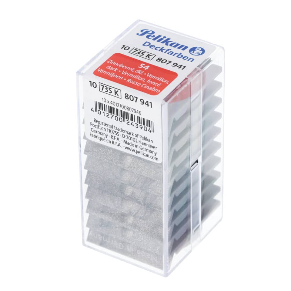Pelikan Deckfarben, Kunststoffbox, Nagelverriegelung, Kopfseite, Farbstiftbox