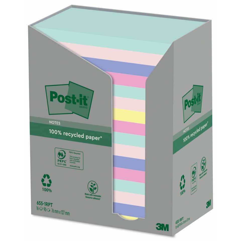 Post-it notes, Notizblock, Haftnotizen, bunt, recyceltes papier
