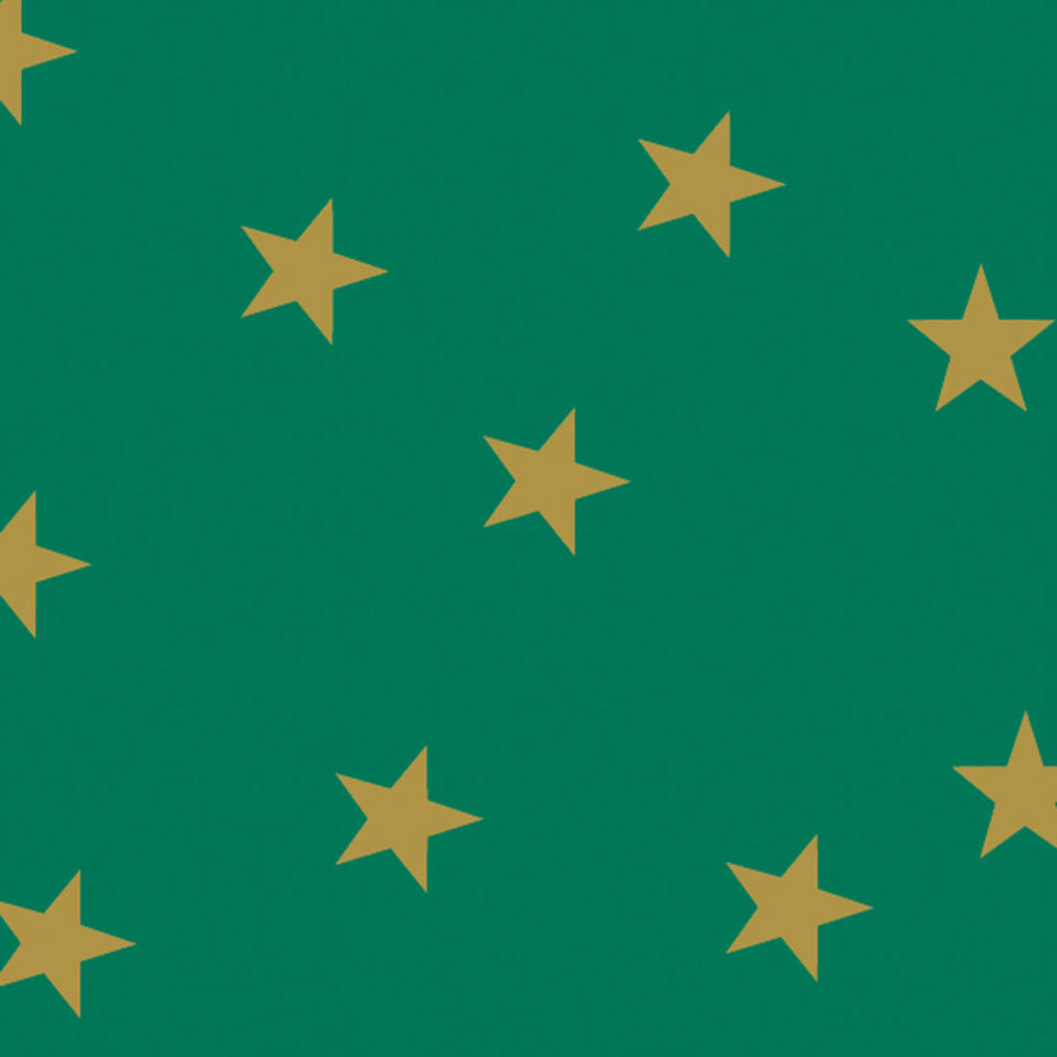 grüner Hintergrund, goldene Sterne, Sternenmuster, grüne Oberfläche, Dekorationsdesign