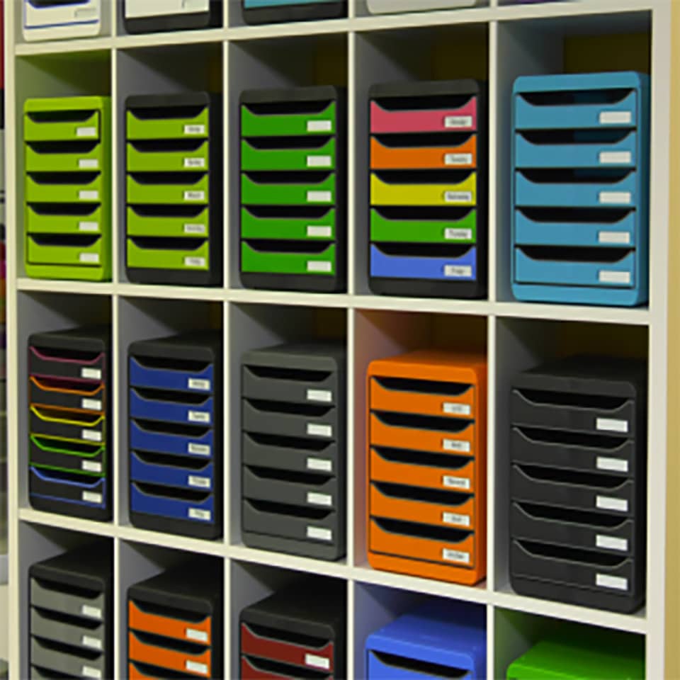 Hängeablage, Schubladenorganizer, Farbe grün, Kartenbox, Ordnungssystem
