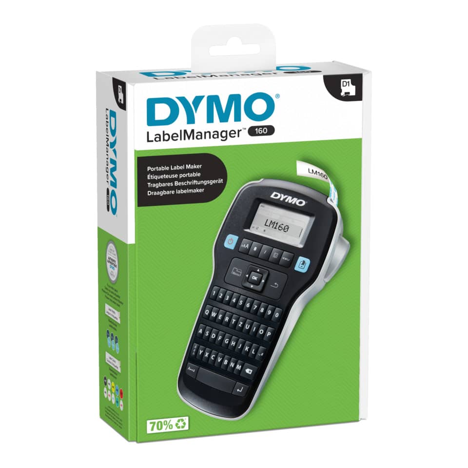 Taschenlabelmaker, Portabler Etikettierer, Tastatur, QWERTZ-Tastatur, Dymo LM160