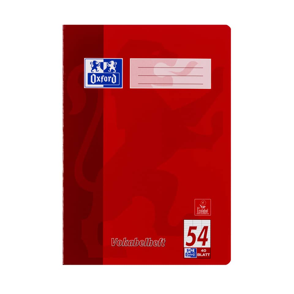 Notizbuch, Ringbuch, Vokabelheft, Klemmheft, 54 Blätter