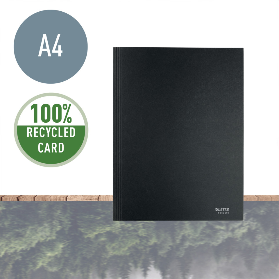 Schwarz, Ordner, Aktenordner, Hülle, Klappverschluss, A4,  recycelte Karte, schwarzer Ordner, Karton, Notizbuchumschlag