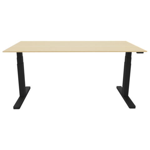 Schreibtisch -T-Fuß, 180 x 65-130 x 80 cm, elektrisch höhenverstellbar, ahorn/schwarz Q-CONNECT TVE0413