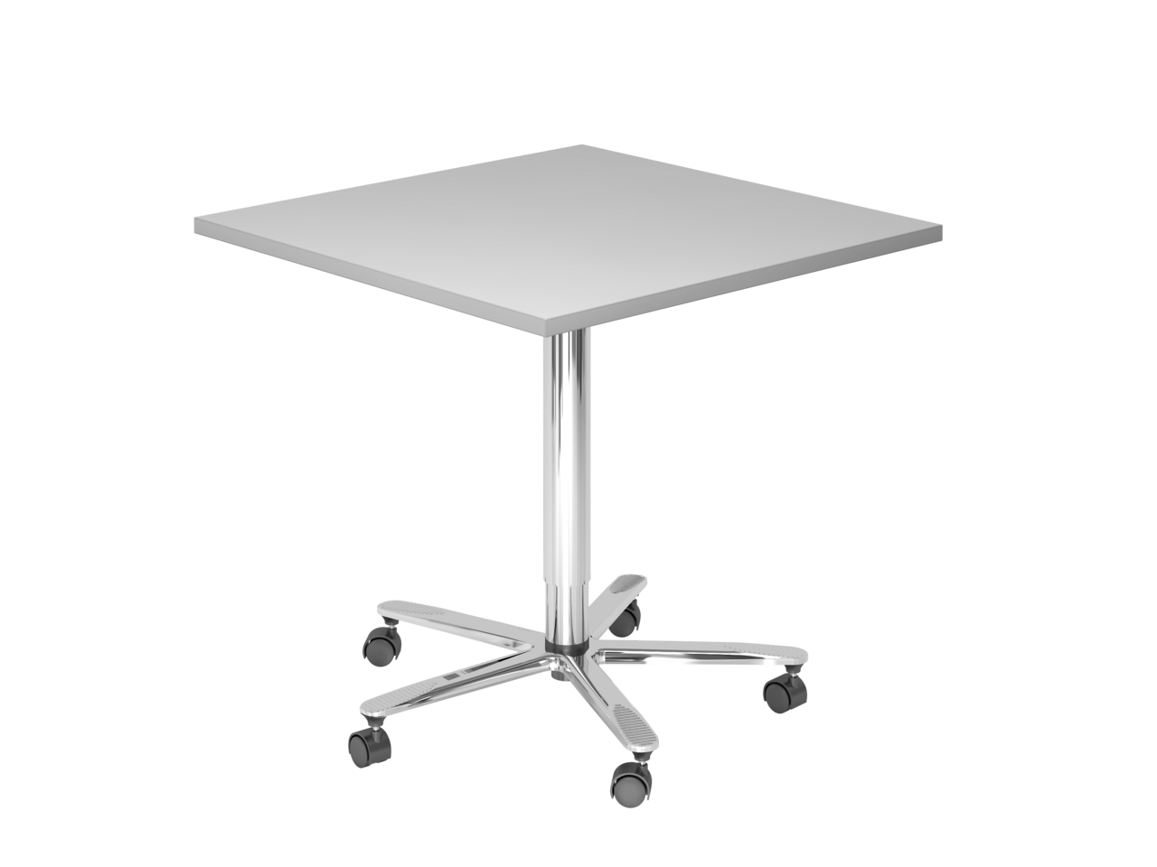 Säulenhubtisch quadratische Platte, 0,80m x 0,80m