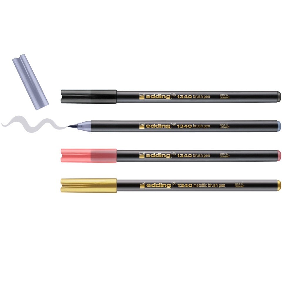 Pinselstift, metallischer Stift, Künstlerstift, Zeichenstift, Stift-Set