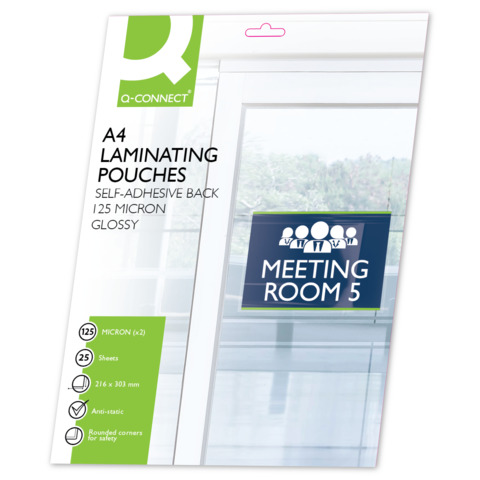 Laminierhülle, A4, 25 Stück, transparent Q-CONNECT KF24056 Laminierhülle, A4, 25 Stück, transparent Q-CONNECT KF24056