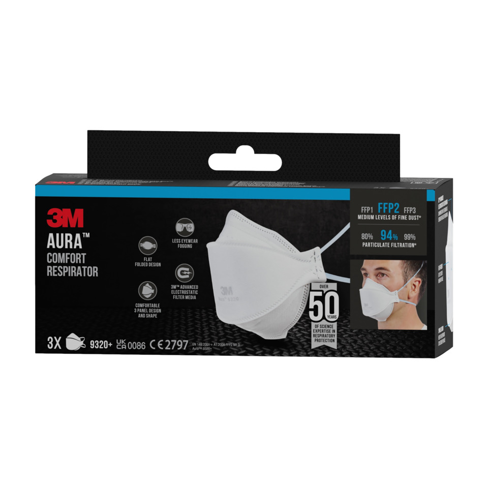 Atemschutzmaske, FFP2, 3M Aura, Weiß, Kompaktbox
