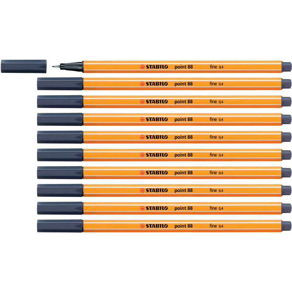 Marker, Fineliner, Orange, 8x Stabilo, Point 88